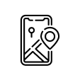 Icon of a smartphone showing a location
